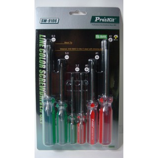 ชุดไขควง 6 ชิ้น   Line Color  Screwdriver Set (6pcs) รุ่น SW9106