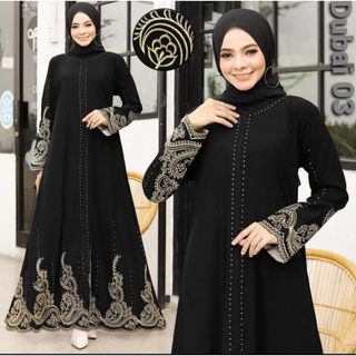 ใหม่ Abaya Gamis Maxi Dress Saudi Arabia Embroidery Dubai 03 Turkey Umrah Dubai Turkey India Women Black