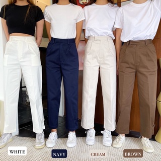 Button pants กางเกงกระบอก มีแถบปลายกระดุม กางเกงขายาว