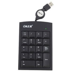 Keyboard OKER KP-2017 คีย์บอร์ด แป้นตัวเลข แบบเก็บสาย Numberic Super Slim Mini Keypad