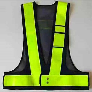 F11  safety vest Reflective Vest เสื้อจราจร  เสื้อกั๊กจราจร  เสื้อกั๊กสะท้อนแสง  เสื้อกั๊กสะท้อนแสง 10 ชิ้น