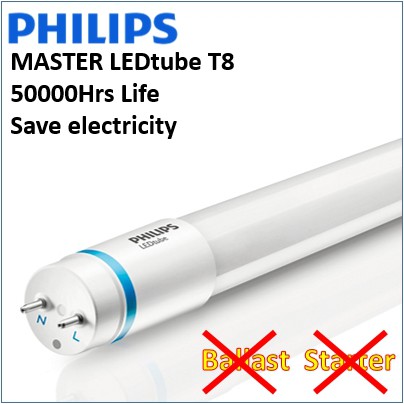 [มัด 4 ชิ้น] Philips Master HO T8 หลอด LED/ เปลี่ยนสําหรับหลอดฟลูออเรสเซนต์