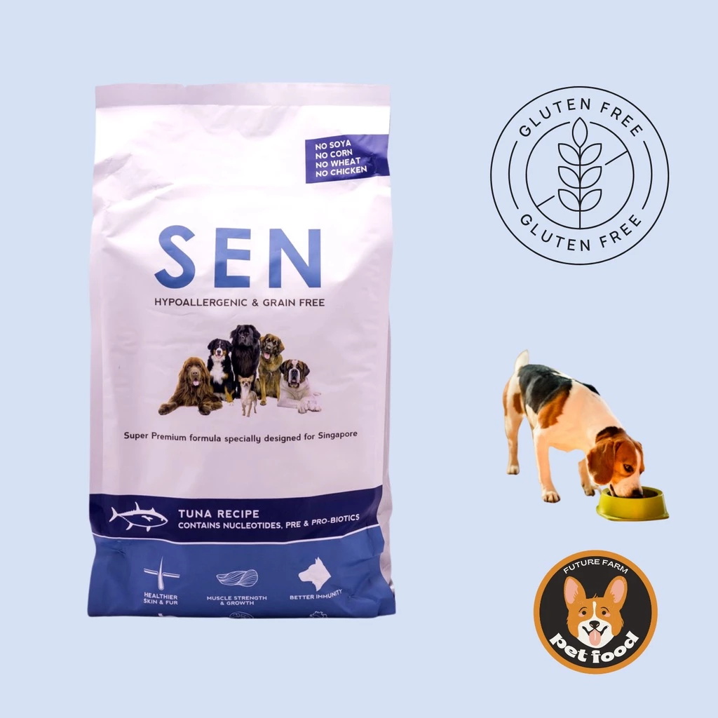 อาหารสุนัข Sen 2 kg Grain Free รสทูน่า สูตรควบคุมน้ำหนักและแพ้ง่าย สำหรับสุนัขอ้วน บำรุงขนสุขภาพดี