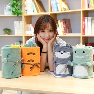 DUDEE ผ้าห่มสุดน่ารัก ผ้าห่ม กันหนาว ผ้าคลุมไหล่ พับเก็บเป็นตุ๊กตาได้