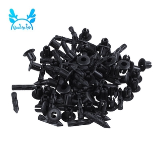 50x Plastic Rivet Bike Fairing Trim Panel Fastener Clips 6mm for Honda Yamaha Black