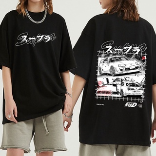 【ลดกระหน่ํา】เสื้อยืด ทรงหลวม สองด้าน พิมพ์ลายการ์ตูนญี่ปุ่น AE86 Initial D แฟชั่นสําหรับผู้ชาย