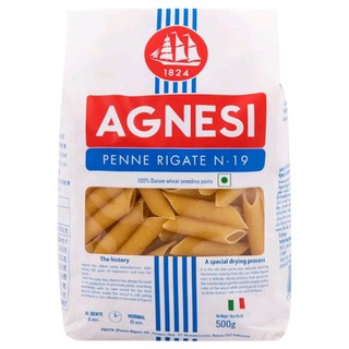 แอคเนซี เส้นพาสต้า เพนเน่ Agnesi Penne Rigate No.19 500g.