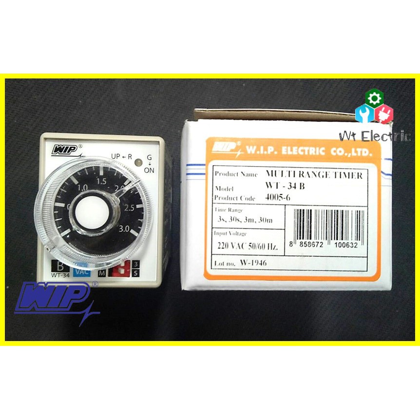 ขอใบกำกับภาษีได้ ทามเมอร์ ตั้งเวลา ปิด-เปิด อัตโนมัต Multi Range Timer WT-34 220VAC 3sec 30sec 3min 