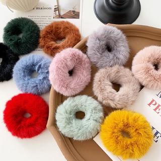 Soft Faux Fur Hair Ring Elastic Ponytail Holder Scrunchies Rubber Band Hair Ties