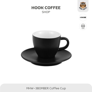 MHW-3BOMBER Tulips Espresso Cup - ถ้วยแก้วกาแฟเซรามิคพร้อมจานรอง/แก้วเอสเปรสโซ่ ขนาด 80 ml