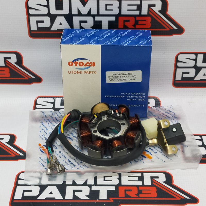(otomi) ka4008 spool 8 เสา bolt 3 nozomi spool stator comp - อะไหล่สําหรับรถมอเตอร์ไซค์สามล้อ - rang