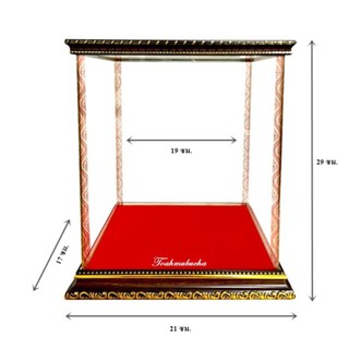 *แบบใหม่* ตู้กระจก ตู้ครอบพระ(เหมาะสำหรับพระหน้าตัก 5 นิ้ว) ขนาด 21x17x29 ซม. ขนาดด้านใน 19x14x26 ซม. กรอบไม้โอ้ค [NEW!]