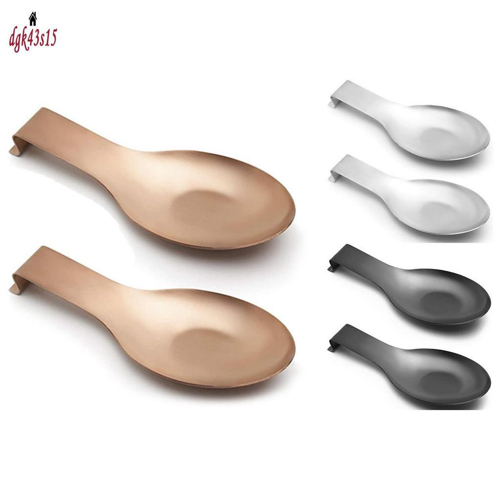 2PCS Moligh doll Spoon Rest for Kitchen Counter Cooking Utensil Rest Spoon Ladle Holder for Stove Top Rust Resistant Rose Gold 