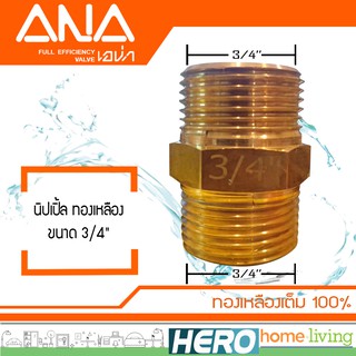 ANA (TP) นิปเปิ้ล ทองเหลือง รุ่น 3/4"