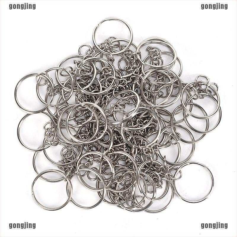กงจิง❤50 ชิ้น 25 มม. ขัดเงา สีเงิน พวงกุญแจ แยก แหวน พวงกุญแจ โซ่สั้น - รูปที่ 2
