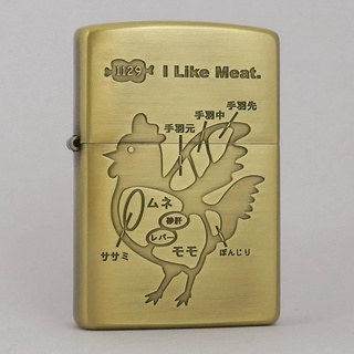 Zippo ไฟแช็กซิปโป้ รุ่น ZA-5-121A  ซิปโป้ญี่ปุ่น  I Like Meat - Chicken  ของแท้ รับประกันตลอดชีวิต