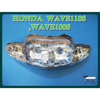 HONDA WAVE110S WAVE100S HEADLIGHT HEADLAMP "CLEAR" SET  // ไฟหน้า (เพชร) ติดรถ (หน้ากว้าง 39 ซม.) สินค้าคุณภาพดี