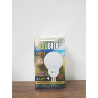 BIOBULB หลอดประหยัดไฟ รุ่น Globe series สีวอร์มไวท์ (เหลือง) 14w E27