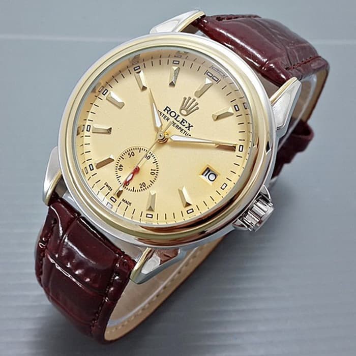 Rolex ROLEX นาฬิกาข้อมืออัตโนมัติ สายหนัง สีน้ําตาล สําหรับผู้ชาย