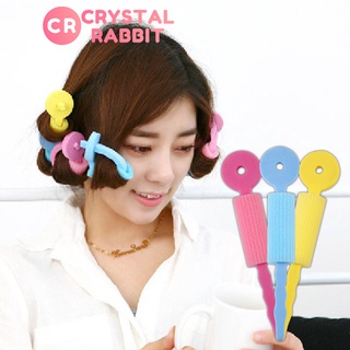 CRYSTAL RABBIT ที่ม้วนผมฟองน้ํา ที่ม้วนผมฟองน้ํา เหล็กดัดผม นอนหลับ ไม่ทําให้ผมเสีย โฟมฟองน้ํานุ่มยืดหยุ่นสําหรับดัดผม 3 ชิ้น เครื่องมือจัดแต่งทรงผม