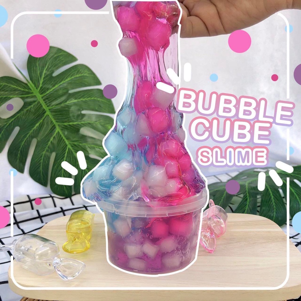 โปร5แถม1 !!!!  กระปุกเล็กสั่งขั้นต่ำ 2 กระปุก สไลม์บับเบิ้ลคิวท์ BUBBLE CUBE SLIME💠 ไร้สารอันตราย บีบเพลิน🟪😍