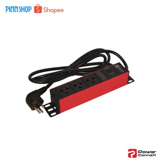 Powerconnex PXC5PHTTO-TS03-R POWERBAR รางไฟ ปลั๊กพ่วง ปลั๊กไฟ ( มอก. ) ขนาด 3 ช่อง สีแดง ป้องกันฟ้าผ่า ไฟกระชาก