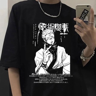 เสื้อผ้าผชเสื้อยืดแขนสั้น ผ้าฝ้าย พิมพ์ลายกราฟฟิค Jujutsu Kaisen Ryomen Sukuna แนวสตรีท สไตล์ญี่ปุ่น สําหรับผู้ชาย yhbf