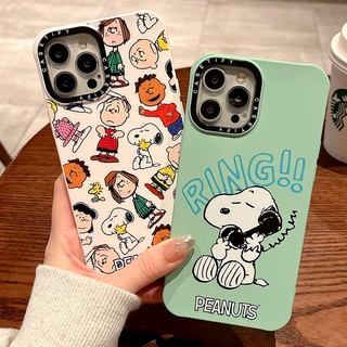 เคสโทรศัพท์มือถือ TPU นิ่ม กันรอยขีดข่วน กันหล่น ลายการ์ตูนสุนัข Snoopy Family น่ารัก สีดํา สําหรับ iPhone 14 11 13 Pro Max 12 Pro