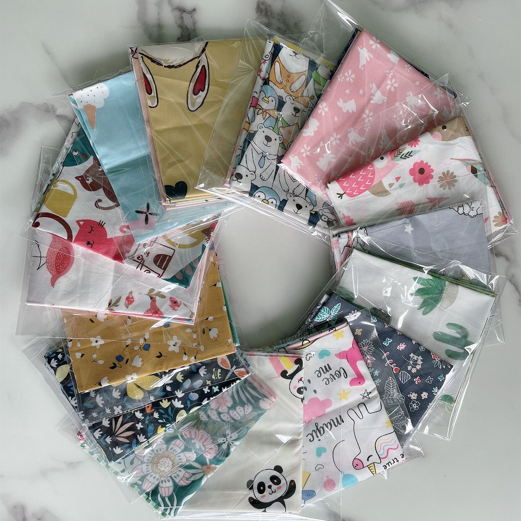 50x40 Charm Packs ดอกไม้การพิมพ์การ์ตูน Twill ผ้าฝ้าย 100% DIY Handmade Patchwork Quilting ผ้า Bundles