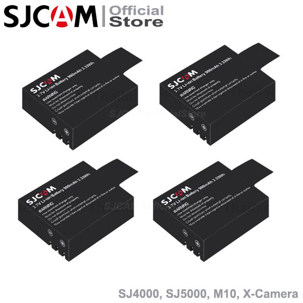 SJCAM Battery 900 mAh  3.7v For Action Camera Sj4000 Sj5000 M10 4ก้อน แบตเตอรี่ แบตสำรอง สำหรับ กล้อ