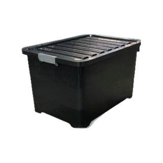 (ลด 45.- ใส่โค้ด WFJJFZ) Home Best [100 ลิตร สีดำ] (#245) กล่องพลาสติก มีล้อที่มีขายในโฮมโปร แข็งแรงที่สุดในshopee กล่อง