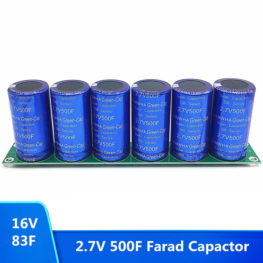 6 ชิ้น/เซ็ต 2.7V 500F Farad Capacitor Super Capacitor 16V 83F ยานยนต์ Super Farad Capacitor โมดูลป้องกัน