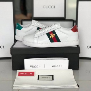 รองเท้าหนัง GUCCI White Bee New Ace Sneakers ไซส์ 37 - 45