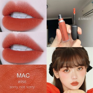 ลิปสติก MAC New Mist Lip Glaze Matte Matte Lipstick Lip Gloss Lipstick 998