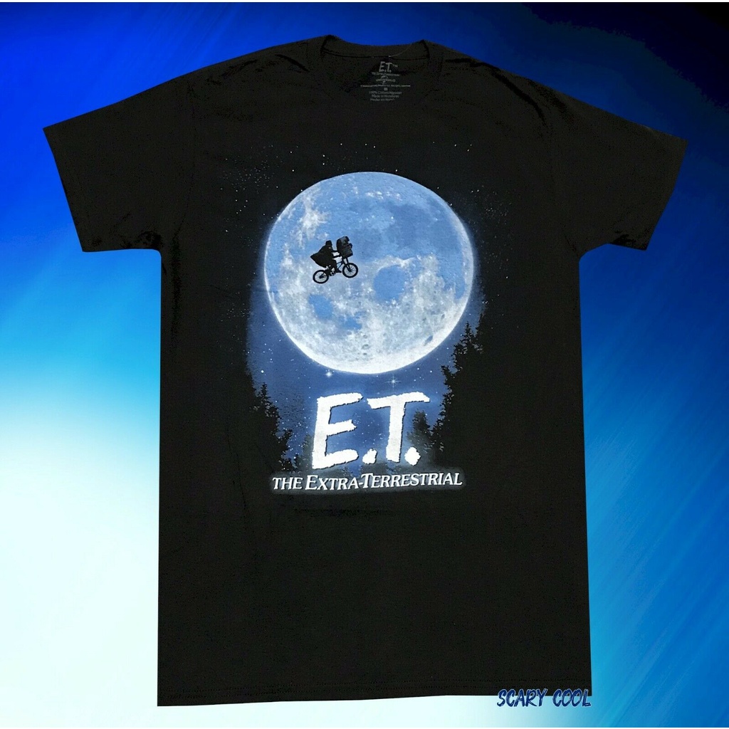 Et.t. เสื้อยืด พิมพ์ลายโปสเตอร์ The Extra Terrestrial 1982 สีดํา สําหรับผู้ชายS-5XL