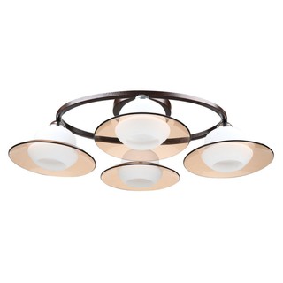 โคมไฟถาด ไฟถาด CST 89308-4 แก้ว MODERN 4 หัว สีขาว/น้ำตาล โคมไฟภายใน โคมไฟและหลอดไฟ CEILING LIGHT CST 89308-4 GLASS MODE