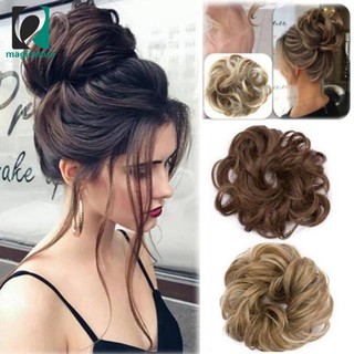 Easy to Wear Stylish Hair Scrunchies Naturally Messy Curly Bun Hair Extension