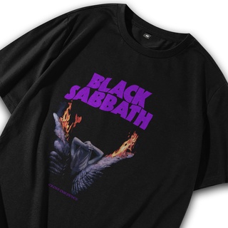 เสื้อยืดโอเวอร์ไซส์เสื้อยืดลําลอง แขนสั้น พิมพ์ลายวงร็อค Sabbath Cross Music สีดํา สไตล์พังก์ร็อค วินเทจ พรีเมี่ยม สําหร