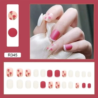 ⚡️【สินค้าใหม่】เล็บปลอม กล่องละ 24 ชิ้น พร้อมกาว เล็บปลอมกันน้ำ เล็บปลอมสำเร็จรูป R349