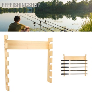 [ffffishingshop] ชั้นวางคันเบ็ดไม้ไผ่ 6 ตําแหน่งแบบติดผนัง