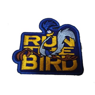 [ตัวรีด เย็บได้] RUN THE BIRD ป้ายติดเสื้อ logo Embroidered Sew Iron On Patches Badge