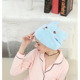 หมวกคลุมอาบน้ำซับผมแห้งไวรูปหมี (shower cap15)