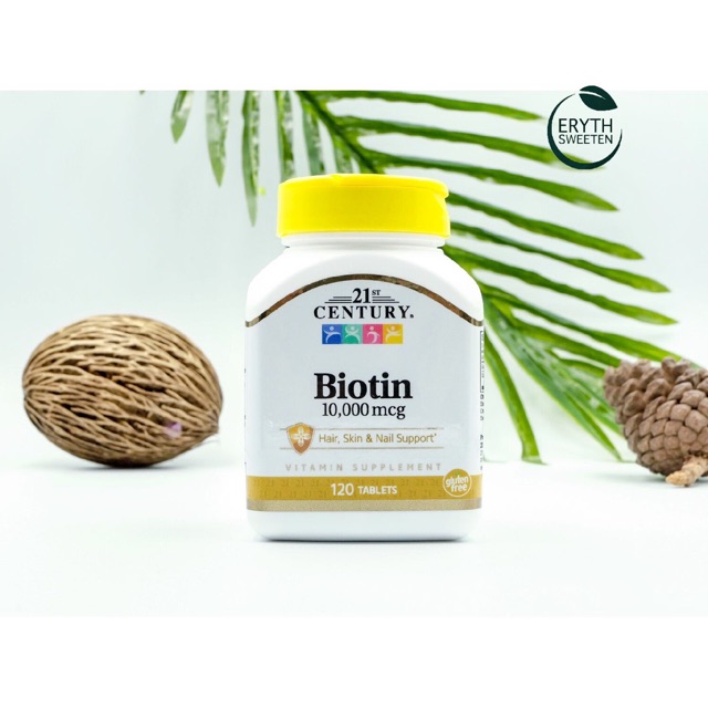 ของแท้ 💯ถูก พร้อมส่ง‼️ Biotin 10000 mcg 21st Century ไบโอติน วิตามินนำเข้า จากอเมริกา🇺🇸 ขนาด 120 เม็ด