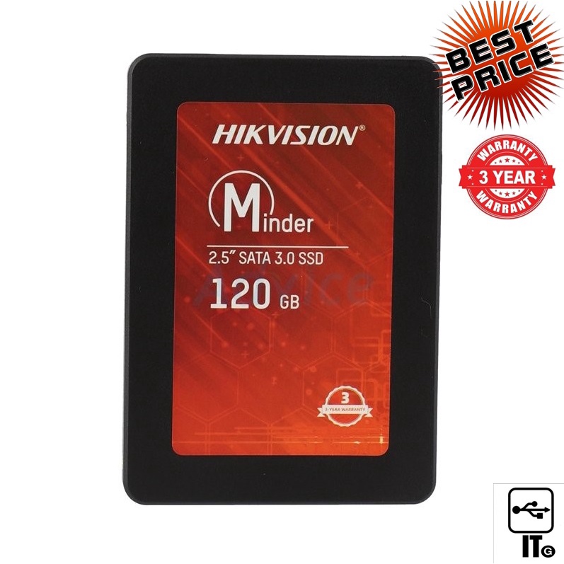 120 GB SSD SATA HIKVISION MINDER (HS-SSD-MINDER(S)/120G) ประกัน 3Y หรือ 40 TBW / SSD SATA 2.5'' 128 