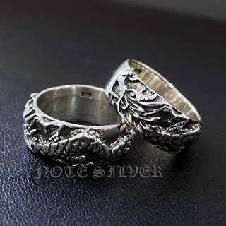 แหวนเงินแท้ลายมังกร ทรงแหวนปลอกมีด Sterling Silver 92.5% NSRG2687