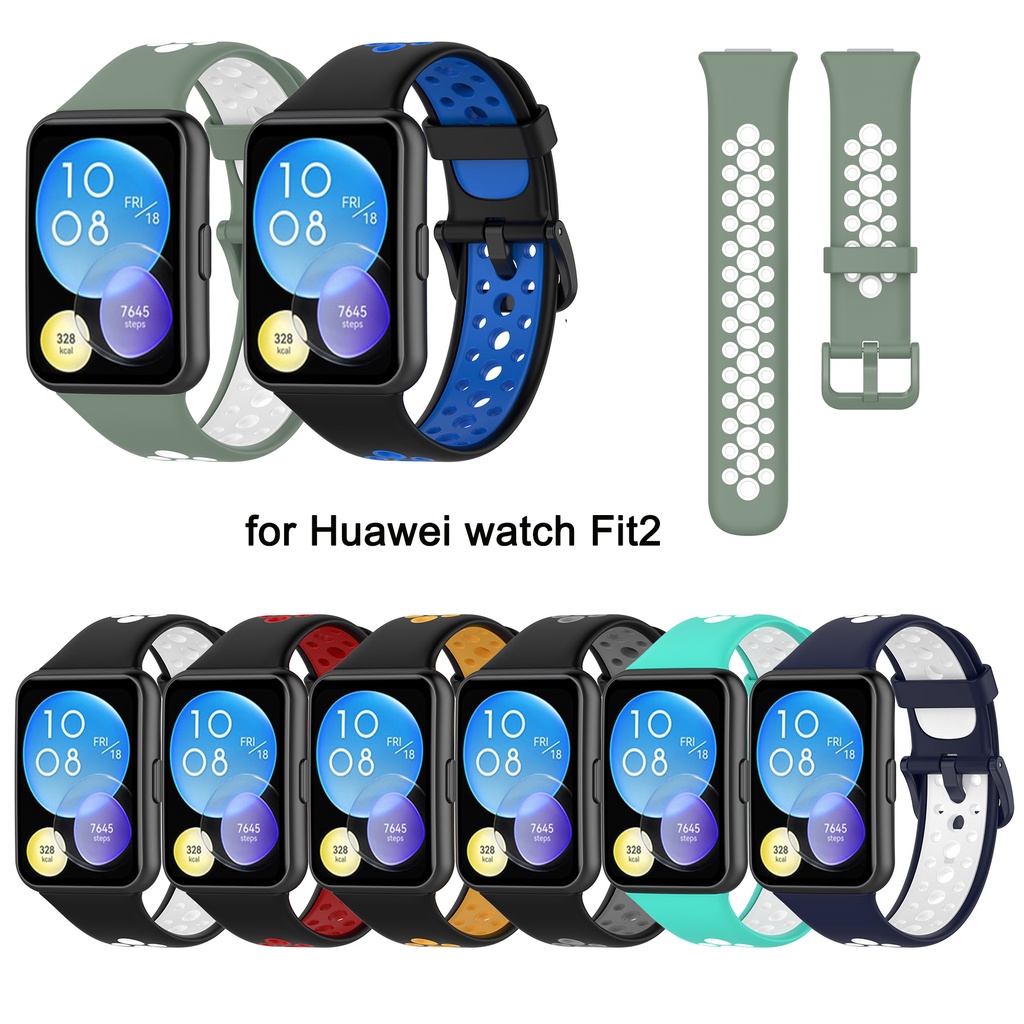 สายนาฬิกาข้อมือ ซิลิโคนนิ่ม กันน้ํา สไตล์สปอร์ต สําหรับ Huawei watch Fit2 Fit 2