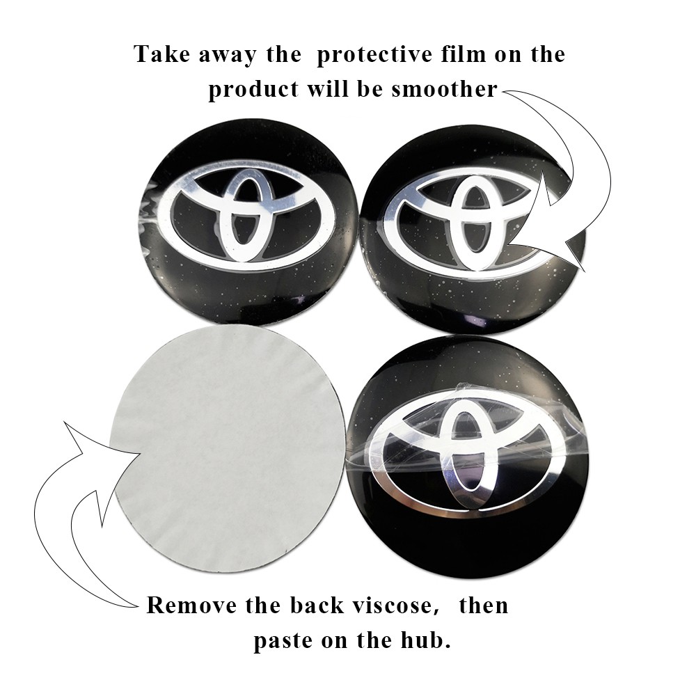 สติกเกอร์ติดล้อรถ ลายนูนสําหรับ ติดตกแต่งล้อรถยนต์  ขนาด 56 มม. 4 ชิ้น - รูปที่ 6