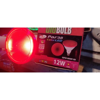 ไฟสนาม ไฟเวที กันน้ำ Biobulb หลอด Par38 Led 12Wสีแดง แสงพุ่ง หลอดไฟสีแดง E27 ขั้วเกลียว