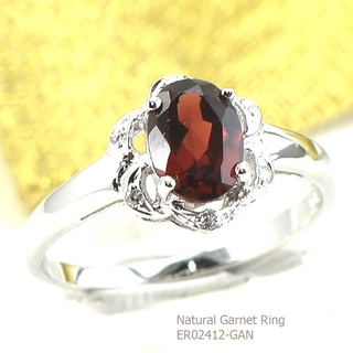 SKJewelryFactory แหวนพลอยโกเมนแท้ สีแดงสวยสดงดงาม ER02412-GAN