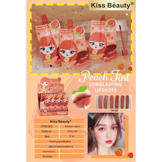 ลิปจุ่ม Peach Tint Kiss beauty สีสวย ติดทนนาน